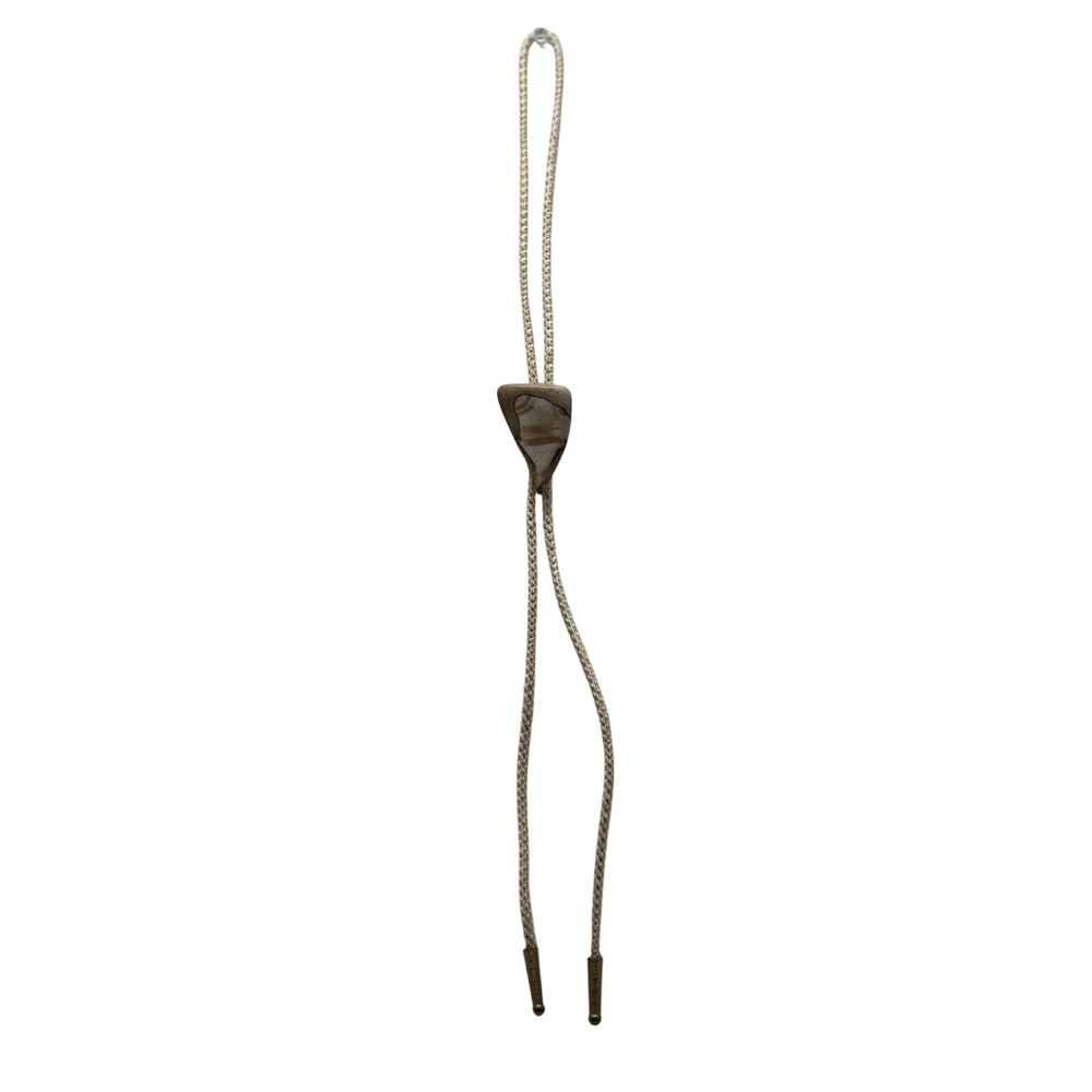 Bolo Tie Unisex OS Brown Cream Jasper Gold Cord Western Southwestern Boho